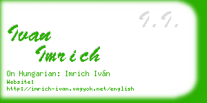 ivan imrich business card